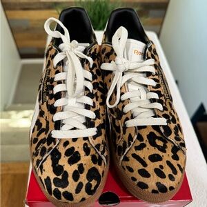 Reebok Club C Grounds Women’s Tennis Shoes - Leopard Print, White